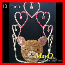 10'' Sweet heart and bear pageant crown